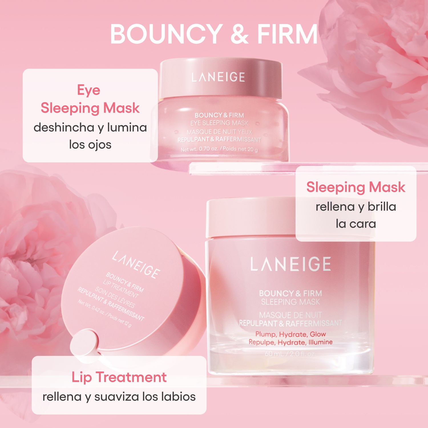 PLUMP, FIRM, & GLOW SET LIP TREATMENT (TRATAMIENTO NOCTURNO PARA CUIDADO DE LA PIEL)